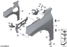 FRONT SIDE PANEL diagram for BMW X2 U10 20dX