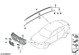 EXTERIOR TRIM / GRILL diagram for BMW X2 U10 iX2 eDrive20