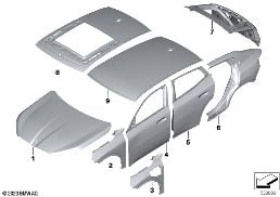 OUTER PANELS diagram for BMW X2 U10 20dX