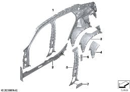 SIDE FRAME SECTION, INNER diagram for BMW X2 U10 20dX