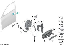 LOCKING SYSTEM, DOOR, FRONT diagram for BMW X2 U10 iX2 eDrive20