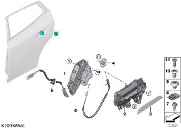 CLOSING SYSTEM, DOOR, REAR diagram for BMW X2 U10 iX2 eDrive20