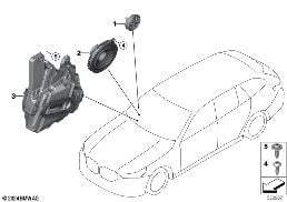SINGLE PARTS F FRONT DOOR LOUDSPEAKER diagram for BMW 5 Series G61 Touring 530e