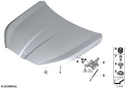 HOOD / MOUNTED PARTS diagram for BMW X2 U10 20dX
