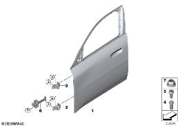 FRONT DOOR-HINGE/DOOR BRAKE diagram for BMW X2 U10 20dX