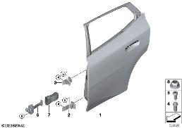 REAR DOOR - HINGE/DOOR BRAKE diagram for BMW X2 U10 20dX