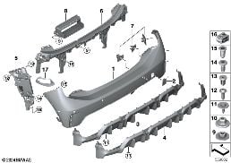 Aerokit výplň zadní diagram for BMW MINI F66 JCW