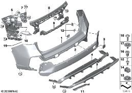 M bekleding achter diagram for BMW X1 U11 20i