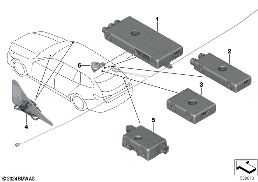 SEPARATE COMPONENTS FOR ANTENNA SYSTEM diagram for BMW 5 Series G61 Touring 530e