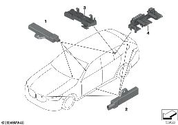 SINGLE PARTS, ANTENNA, COMFORT ACCESS diagram for BMW 5 Series G61 Touring 530e