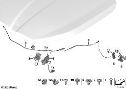 HOOD LOCKING SYSTEM diagram for BMW X2 U10 20dX