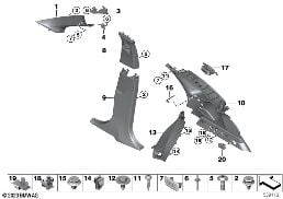 Bekleding A- / B- / C- / D-Kolom diagram for BMW X1L F49 LCI X1 25Li