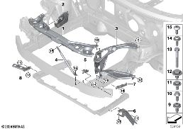 Přední stěna diagram for BMW MINI F66 JCW