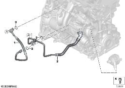 ENGINE COOLING SYSTEM EXHAUST TURBO. diagram for BMW X3 G01 LCI 30i