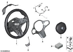 M SPORT STEERING WHEEL, AIRBAG diagram for BMW 5 Series G30 LCI 520dX