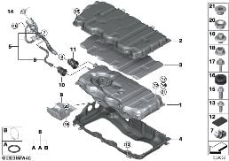 Benzinetank/aanbouwdelen diagram for BMW 3 Series G20 Sedan LCI 330eX