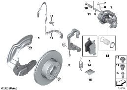 FRONT BRAKE PAD WEAR SENSOR diagram for BMW 3 Series E93 LCI 330d