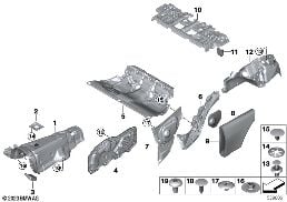 SOUND INSULATING REAR diagram for BMW 4 Series G82 M4 Coupé M4