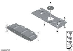 Apantallado compartimiento motor diagram for BMW 4 Series G23 Convertible M440iX