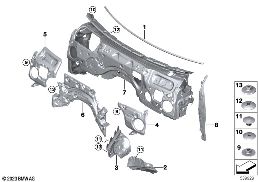 SOUND INSULATING FRONT diagram for BMW 4 Series G82 M4 Coupé M4