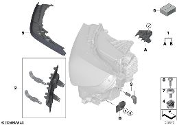 SINGLE COMPONENTS FOR HEADLIGHT diagram for BMW 5 Series G61 Touring 520d