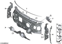Zvuková izolace přední diagram for BMW MINI F66 JCW