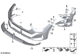 TRIM COVER, FRONT diagram for BMW X2 U10 iX2 eDrive20