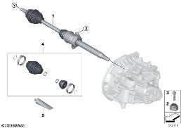 OUTPUT SHAFT FRONT RIGHT diagram for BMW MINI Clubman R55 Cooper
