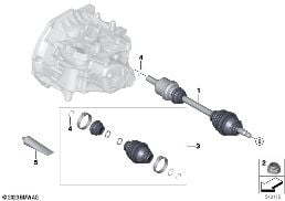 OUTPUT SHAFT FRONT LEFT diagram for BMW MINI Clubman R55 Cooper