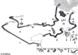 COOLING WATER HOSES diagram for BMW X2 U10 18d