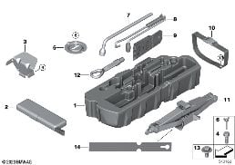 Boordgereedschap/Krik diagram for BMW X2 U10 18d