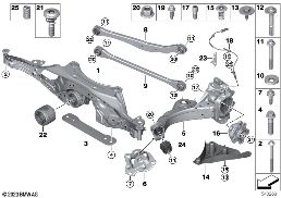 Držák zadní nápr.-zavěš. kola-lož. kola diagram for BMW X1 U11 30eX
