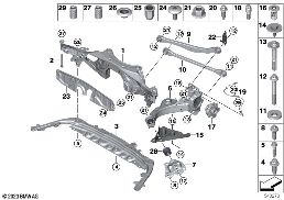 Držák zadní nápr.-zavěš. kola-lož. kola diagram for BMW X1L U12 iX1 eDrive25L