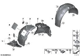 Carenado del paso de ruedas diagram for BMW 4 Series F36 Gran Coupé LCI 440i