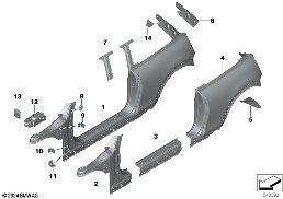 Seitengerippe diagram for BMW MINI F66 JCW