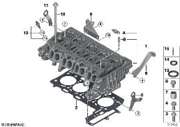 CYLINDER HEAD/MOUNTING PARTS diagram for BMW X1 F48 LCI 18dX