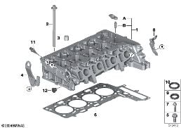 CYLINDER HEAD/MOUNTING PARTS diagram for BMW 3 Series F30 LCI 320d ed