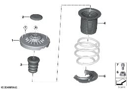 GUIDE SUPPORT/SPRING PAD/ATTACHING PARTS diagram for BMW 2 Series F74 Gran Coupé 228 xDrive