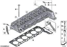 CYLINDER HEAD/MOUNTING PARTS diagram for BMW 4 Series G26 Gran Coupé 430dX