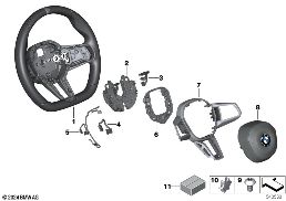 M スポーツ ステアリング ホイール エアバッグ diagram for BMW 5 Series G60 セダン 520dX