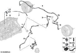 VACUUM LINE FOR BRAKE BOOSTER diagram for BMW 3 Series G20 Sedan LCI 330e