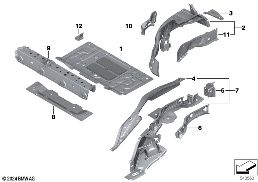 Radhaus hinten/Bodenteile diagram for BMW MINI F66 JCW
