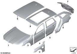 OUTER PANELS diagram for BMW 5 Series G61 Touring i5 xDrive40