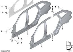 BODY-SIDE FRAME diagram for BMW 5 Series G61 Touring i5 xDrive40