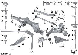 RR AXLE SUPPORT, WHEEL SUSP.,WHL BEARING diagram for BMW 2 Series F74 Gran Coupé 220