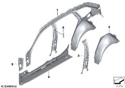 SIDE FRAME SECTION, INNER diagram for BMW 5 Series G61 Touring i5 xDrive40
