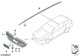 EXTERIOR TRIM / GRILL diagram for BMW 5 Series G61 Touring 540dX
