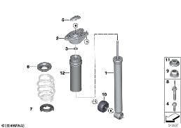 SHOCK ABSORBER, REAR diagram for BMW 2 Series F74 Gran Coupé 220