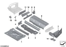 MOUNTING PARTS FOR TRUNK FLOOR PANEL diagram for BMW 5 Series G61 Touring 550eX