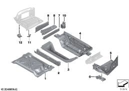 MOUNTING PARTS FOR TRUNK FLOOR PANEL diagram for BMW 5 Series G61 Touring i5 xDrive40
